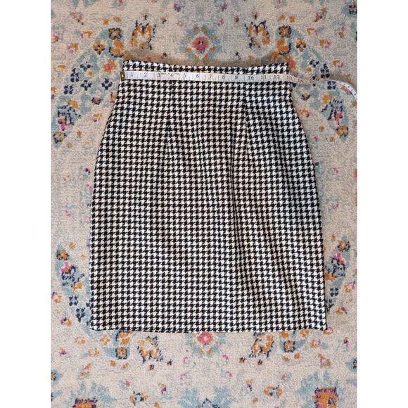 Vintage La Belle High Waisted Houndstooth Pencil Skirt - Made in USA - Picture 5 of 7